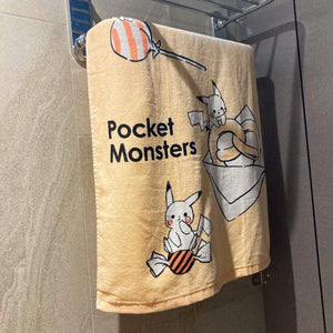 (4款)皮卡丘浴巾｜日本100%純棉，60x120cm - 富士通販