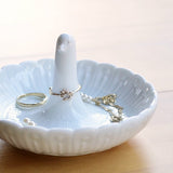 日本製 白山陶器 波佐見燒羽紋戒指盤 | 造型飾品盤 首飾收納盤 展示盤 置物托盤 戒指盤 名片夾