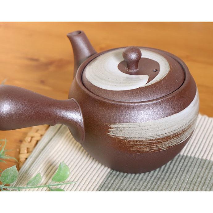 萬古燒茶壺 紫色 520ml│附濾茶器 泡茶壺 日本茶具 手工窯燒 - 富士通販