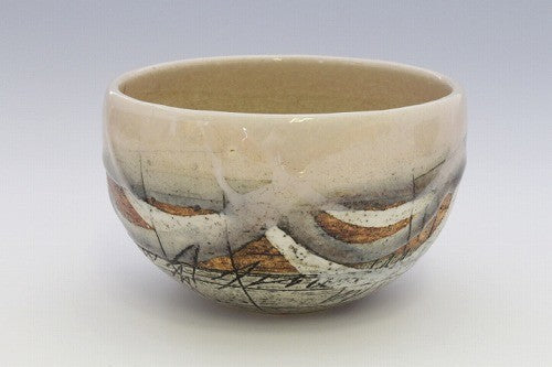 陶瓷碗 日本製 JAPANESE MODARN二色線刻造型碗 美濃燒｜復古碗 餐具碗 飯碗 湯碗 日本碗