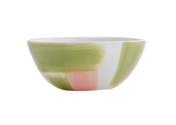 日本 BISQUE 手繪刷毛紋造型碗｜三色可選 沙拉碗 麥片碗 優格碗