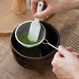 燕三条 日本製 不鏽鋼帶柄抹茶濾網 居家日常泡茶 茶篩 茶漏 抹茶道具 十字補強