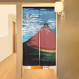 日式和風居家玄關隔簾 85×150cm 和風門簾 葛飾北斎 富士山｜富士山門簾 門簾兩片式 廚房門簾