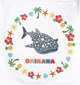 日本製 OKINAWA 沖繩鯨鯊短門簾 85×90cm 日式門簾｜海洋風隔間簾・玄關裝飾