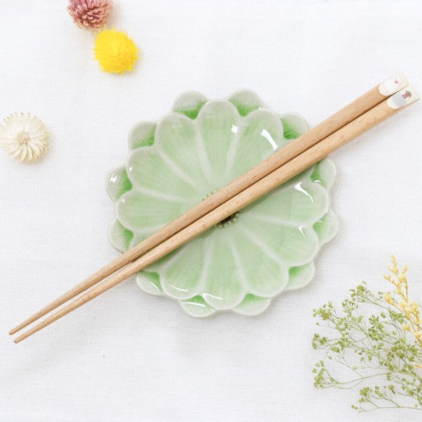 日本製 田中箸店 文鳥圖案天然木筷22.5cm｜木筷 筷子 爪哇禾雀 兒童筷子