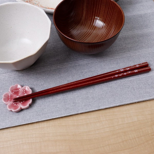 日本製 金粉櫻花筷子筷架禮盒｜22.5cm 抗菌塗層 對筷 日本筷子 竹筷子 筷架