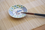 日本製 美濃燒 柴犬和風花紋小碟10cm｜醬料碟 點心碟 小菜碟 醬油碟