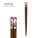 日本製 相撲 赤富士 壽司 神奈川沖浪裏 和風筷子23cm｜竹筷 木筷 防滑筷子