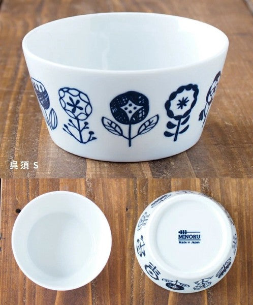 日本製 美濃燒 PLANTAREE 花朵小碗 470ml 陶瓷碗 沙拉碗 副菜碗 湯碗 輕量瓷器