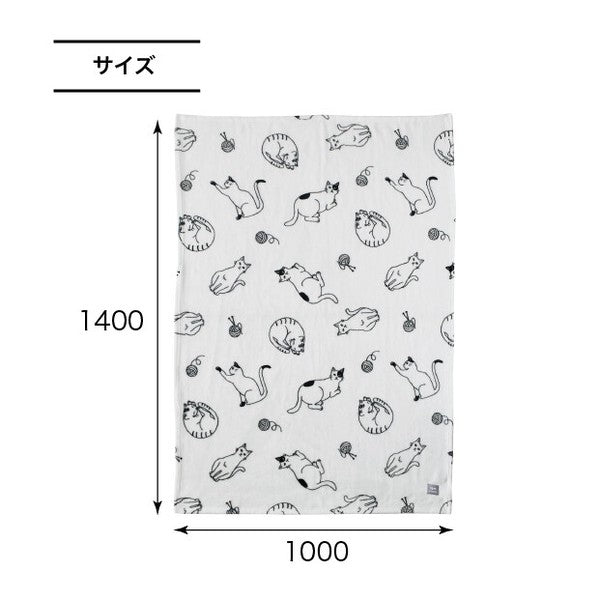 日本 Mysa可愛貓咪插畫保暖蓋毯｜柔軟材質 100×140cm｜法蘭絨毯 毯子 小毛毯 車用毯 空調毯