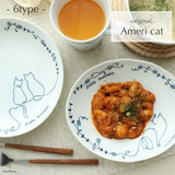 日本製 美濃燒 Ameri cat 貓咪手繪風陶瓷餐具系列｜早午餐盤 湯碗 咖啡杯 湯杯
