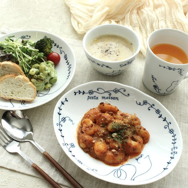 日本製 美濃燒 Ameri cat 貓咪手繪風陶瓷餐具系列｜早午餐盤 湯碗 咖啡杯 湯杯