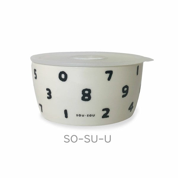 SOU・SOU 430ml 日式花紋陶瓷保鮮碗 M｜收納罐 密封保鮮盒 食物保存盒