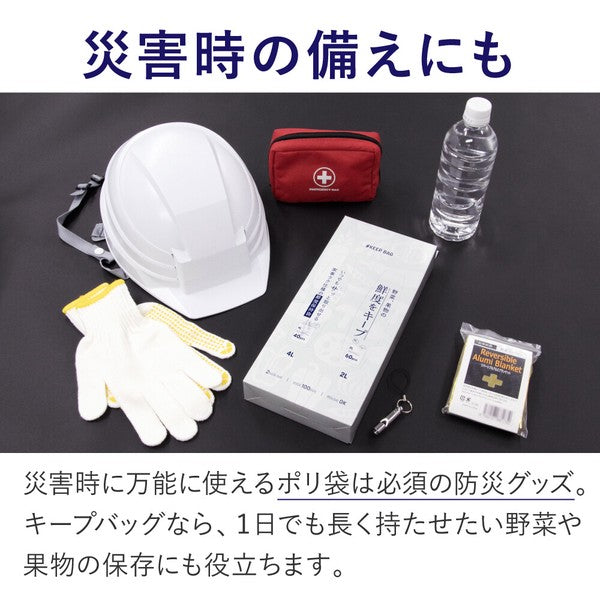 日本進口 蔬果保鮮袋 100枚入 4L/2L兩尺寸 | 保鮮袋 蔬果保存袋 冰箱收納袋 食物密封袋