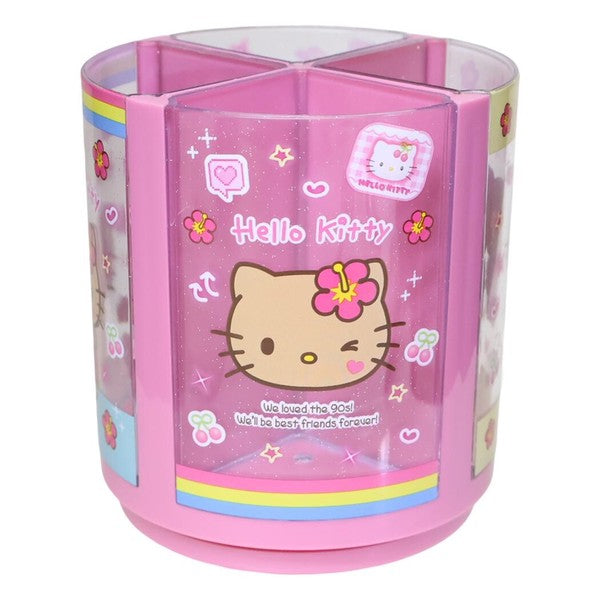 日本 三麗鷗 Hello Kitty 四格可拆卸旋轉筆筒｜360度旋轉 造型筆筒