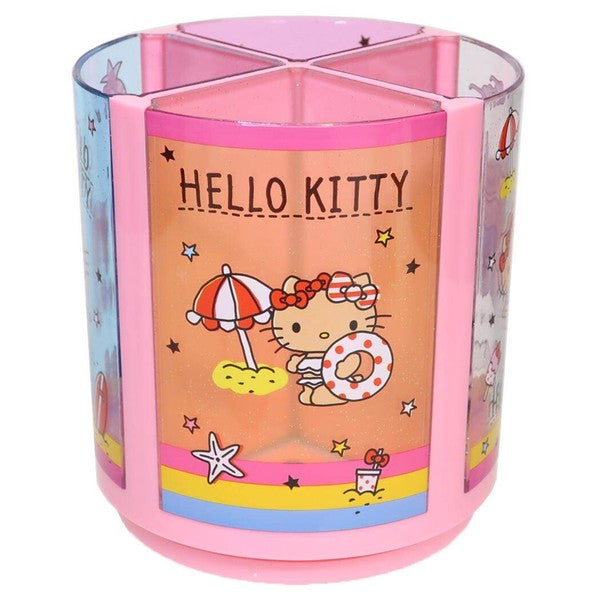 日本 三麗鷗 Hello Kitty 四格可拆卸旋轉筆筒｜360度旋轉 造型筆筒