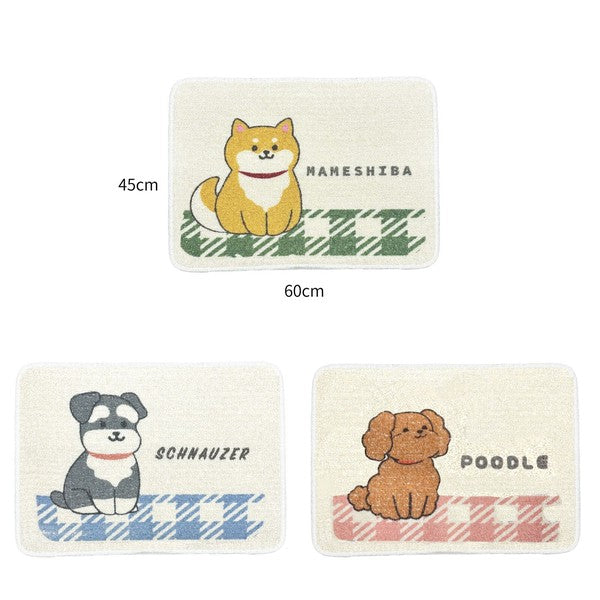 日本製 可水洗地墊 約45×60cm 貴賓犬柴犬雪納瑞｜廚房地墊 玄關墊 浴室墊 防滑墊