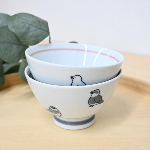 日本製 corottori 小鳥圖案飯碗｜日常質感陶瓷飯碗 茶碗 居家餐具 可微波 洗碗機適用