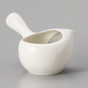 日本製 陶瓷 常滑燒 汝窯白80目斜紋 手把泡茶壺 - 富士通販