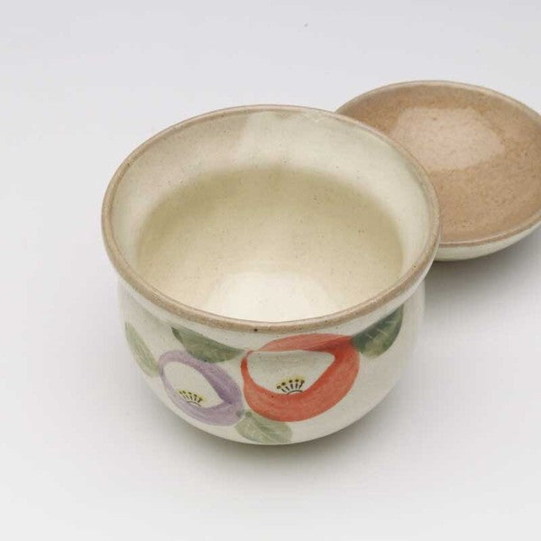 日本製 手繪陶瓷紅色吉祥紋蓋碗 | 蒸蛋碗 甜點碗 茶碗蒸 日本碗 帶蓋碗 湯盅 湯碗 燕窩碗 新年碗盤