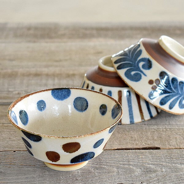日本製 美濃燒 南風手繪4吋碗 | 粗陶碗 釉下彩 飯碗 餐碗 日式碗 陶瓷碗 多用碗 小碗 飯茶碗
