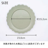 日本製 美濃燒 復古花邊浮雕圓盤 23cm | 大盤 陶瓷餐盤 蛋糕盤 點心盤 小花盤子 三色