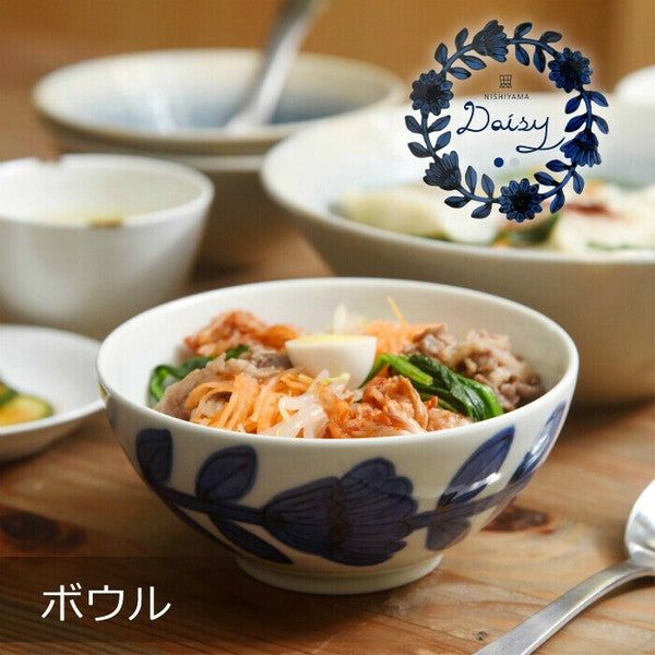 日本製 波佐見燒 北歐雛菊陶瓷碗 | 飯碗 湯碗 寬口碗 深碗 小丼碗 花朵碗 陶瓷飯碗 西山窯