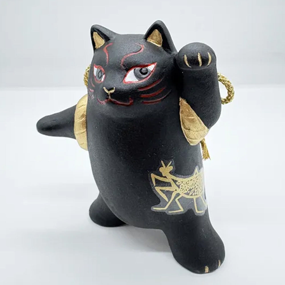 日本製 瀨戶燒 歌舞伎招財貓︱昆蟲 x 黑貓 陶瓷擺飾 收藏 禮盒