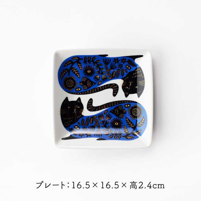 美濃燒 Orie 植物與黑貓 陶瓷餐盤系列︱方盤 沙拉碗 馬克杯 日式餐具
