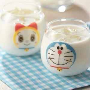 哆啦A夢、哆啦美玻璃牛奶杯，小叮噹透明飲料杯 - 富士通販