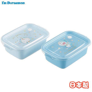 日本製 哆啦A夢雙層保鮮盒(2入組)｜密封盒配菜容器 透明保鮮盒 - 富士通販