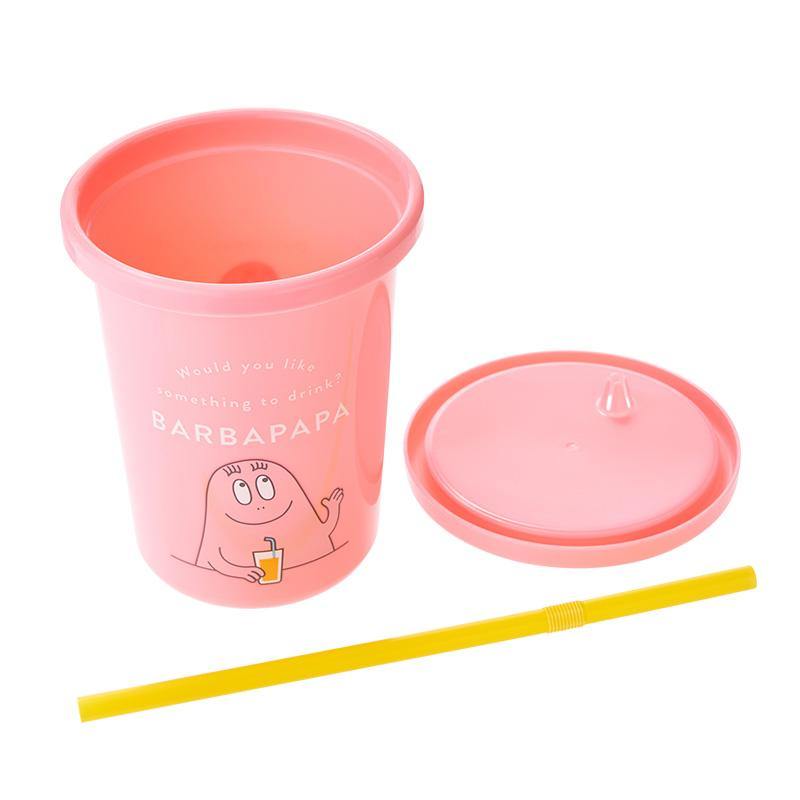 日本製BARBAPAPA泡泡先生兒童喝水飲料隨身吸管杯 一組三入 - 富士通販