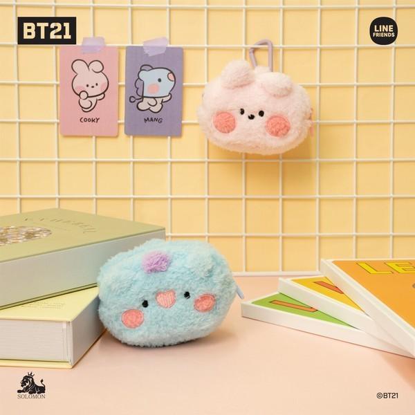 BT21 minini 絨毛 小物收納包｜零錢包 包包吊飾 AirPods包 - 富士通販