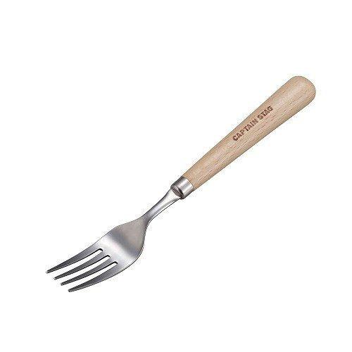 CAPTAIN STAG 鹿牌 日本製 露營 不銹鋼 木柄叉子 | 露營叉子 不鏽鋼 餐具 - 富士通販