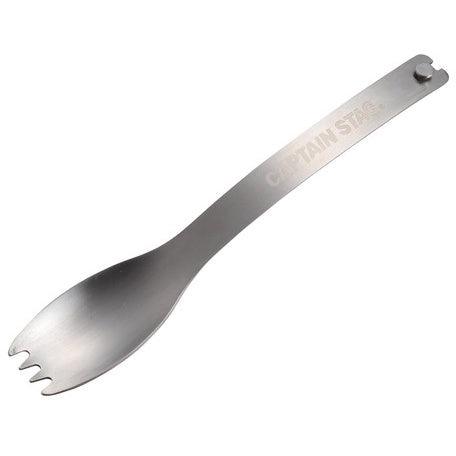 CAPTAIN STAG 鹿牌不鏽鋼湯叉夾 | 夾子 湯匙 叉 餐具 兩用 野炊 露營 不銹鋼 - 富士通販