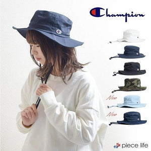 日本 Champion 素面logo抽繩漁夫帽 露營帽 登山帽 遮陽帽 - 富士通販