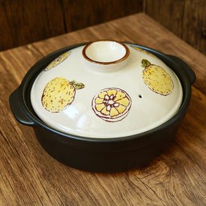 日本製 手繪 柚子 陶瓷鍋 土鍋 9號 - 富士通販