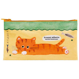 日本製 ECOUTE minette 插畫手繪 橘貓 鉛筆袋 - 富士通販