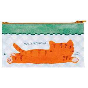 日本製 ECOUTE minette 插畫手繪 橘貓 鉛筆袋 - 富士通販