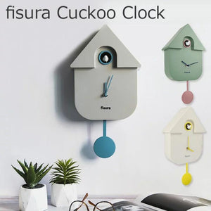 日本 fisura 簡約北歐風 布穀鳥掛鐘 - 富士通販