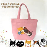 FRIENDSHILL正版手提袋 | 托特包-柴犬與貓咪 - 富士通販