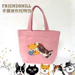 FRIENDSHILL正版手提袋 | 托特包-柴犬與貓咪 - 富士通販