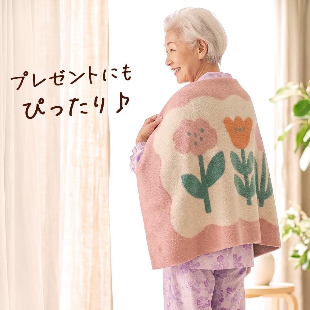 日本 BISQUE 可愛造型針織毯 花朵 貓咪 狗狗｜小毛毯 午睡毯 懶人毯