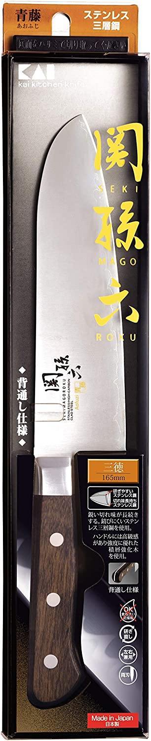 日本製 貝印 kai 關孫六青藤三德刀 165mm 匠創 不銹鋼菜刀 - 富士通販