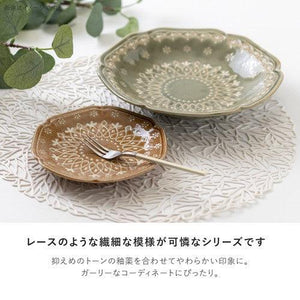 日本製 美濃燒 La dentelle 陶瓷餐盤｜蛋糕盤 水果盤 - 富士通販
