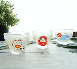 日本製 石塚硝子 招財貓/富士山/達摩/惠比壽 造型玻璃杯 清酒杯 - 富士通販