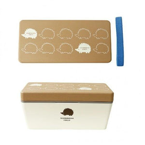 日本直送北歐MOZ 刺蝟便當盒(藍色/拿鐵色) - 富士通販