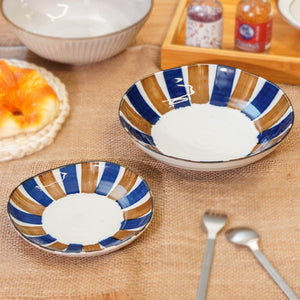 日本製造 復古風 雙色銹十草系列 陶瓷餐盤 | 日本製 廚房 烹飪 餐具 - 富士通販