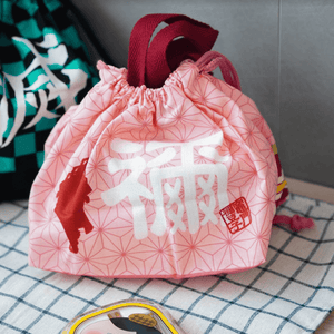 日本製 鬼滅之刃 手提束口便當袋 | 炭治郎 彌豆子 兒童午餐袋 - 富士通販