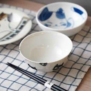 日本製 可愛黑貓造型陶瓷飯碗 | 餐碗 - 富士通販